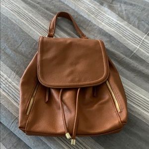Camel colored boutique backpack purse